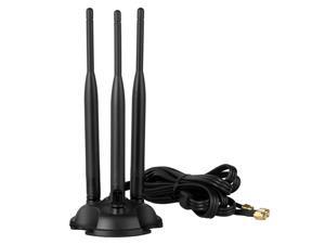 Triple 6dBi Omni Directional Wireless Antenna RP-SMA Male Magnet Base Triple 6dBi Omni Directional Wireless Antenna RP-SMA Male Magnet Base