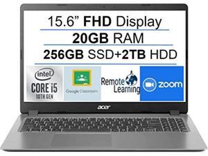 Newest Acer Aspire 3 15.6" FHD 1080P Laptop Computer, 10th Gen Intel Quad-Core i5 1035G1 (Beats i7-7500u), 20GB DDR4 RAM, 256GB SSD+2TB HDD, Webcam, HDMI, WiFi, Bluetooth, Windows 10, AllyFlex MP Newest Acer Aspire 3 15.6" FHD 1080P Laptop Computer, 10th Gen Intel Quad-Core i5 1035G1 (Beats i7-7500u), 20GB DDR4 RAM, 256GB SSD+2TB HDD, Webcam, HDMI, WiFi, Bluetooth, Windows 10, AllyFlex MP