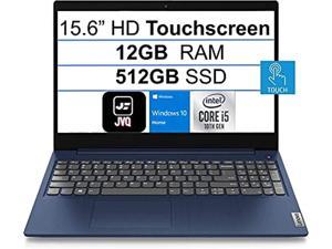 2021 Newest Lenovo 15 IdeaPad 3 15.6" HD Touchscreen Laptop, Intel Quad-Core i5-10210U (Up to 4.2GHz Beat i7-8550U), 12GB DDR4 RAM, 512GB SSD, Webcam, WiFi 5, HDMI, Windows 10, Abyss Blue+JVQ Mousepad