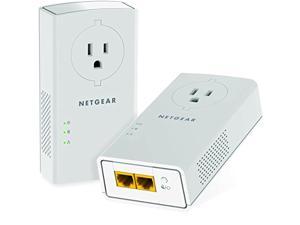 NETGEAR Powerline adapter Kit, 2000 Mbps Wall-plug, 2 Gigabit Ethernet Ports with Passthrough + Extra Outlet (PLP2000-100PAS) (PLP2000-100PAS)