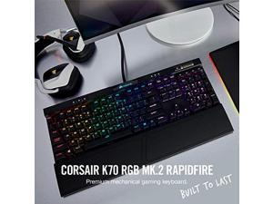 Corsair K70 RGB MK.2 Rapidfire Mechanical Gaming Keyboard - USB Passthrough  and  Media Controls - Fastest  and  Linear - Cherry MX Speed - RGB LED Backlit (CH-9109014-NA)
