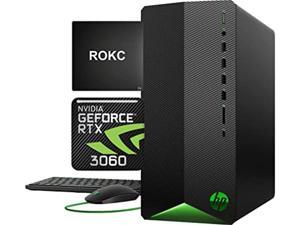 Geforce RTX 3060 2022 HP Pavilion Gaming Desktop PC 32GB RAM 1TB SSD2TB HDD Intel i510400F Wired Mouse and Keyboard Bluetooth WiFi USB TypeC Display Port HDMI Windows 11 Mousepad