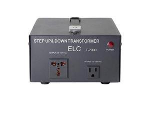 ELC T-2000UD T-2000+ 2000-Watt Voltage Converter Transformer - Step Up/Down - 110V/220V - Circuit Breaker Protection -Heavy Duty [3-Years Warranty] (T-2000UD)