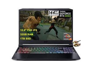Acer Nitro 5 Gaming Laptop 156 FHD IPS 144Hz ComfyView Display AMD Octacore Ryzen 7 5800H Processor 32GB RAM 1TB SSD GeForce RTX 3060 6GB Graphic Backlit Keyboard USBC Win10 Black  HDMI Cable
