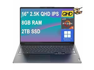 Lenovo Flagship Ideapad 5 Pro Laptop 16 25K QHD IPS Display 100 sRGB AMD HexaCore Ryzen 5 5600H Beats i79750H 8GB RAM 2TB SSD Backlit Keyboard Dolby Atmos Win11 Pro Grey  HDMI Cable
