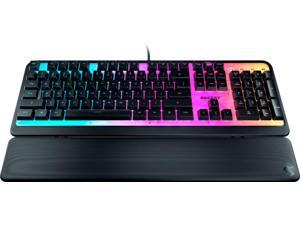 ROCCAT - Magma Full-size Wired Silent Membrane Gaming Keyboard with 5 Zone/ 10 LED AIMO RGB Top Plate and Detachable Palm Rest - Black (ROC-12-582)