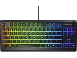 SteelSeries - Apex 3 TKL Wired Membrane Whisper Quiet Switch Gaming Keyboard with 8 zone RGB Backlighting - Black (64831)