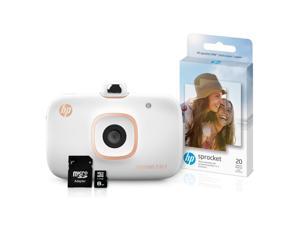 HP Sprocket 2-in-1 Portable Photo Printer & Instant Camera Bundle with 8GB MicroSD Card and ZINK Photo Paper – White (5MS95A) HP Sprocket 2-in-1 Portable Photo Printer & Instant Camera Bundle with 8GB MicroSD Card and ZINK Photo Paper – White (5MS95A)
