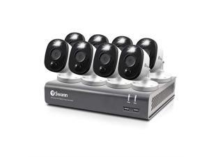 Swann 8 Channel 8 Camera Security System, Wired Surveillance 1080p HD DVR 1TB HDD, Audio Capture, Weatherproof, Color Night Vision, Heat & Motion Sensing Warning Light, Alexa + Google, SWDVK-845808WL Swann 8 Channel 8 Camera Security System, Wired Surveillance 1080p HD DVR 1TB HDD, Audio Capture, Weatherproof, Color Night Vision, Heat & Motion Sensing Warning Light, Alexa + Google, SWDVK-845808WL
