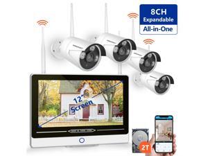 ?2019 New? All in One with 12” Monitor 1080P Security Camera System Wireless,SMONET 8-Channel Outdoor Home Camera System(2TB Hard Drive),4pcs 2.0MP(1080P) Waterproof Wireless IP Cameras,P2P,Free ?2019 New? All in One with 12” Monitor 1080P Security Camera System Wireless,SMONET 8-Channel Outdoor Home Camera System(2TB Hard Drive),4pcs 2.0MP(1080P) Waterproof Wireless IP Cameras,P2P,Free