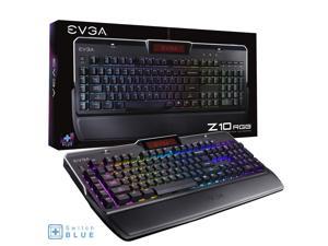 EVGA Z10 RGB Gaming Keyboard, RGB Backlit LED, Mechanical Blue Switches, Onboard LCD Display, Macro Gaming Keys