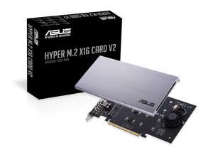 ASUS Hyper M.2 X16 PCIe 3.0 X4 Expansion Card V2 Supports 4 NVMe M.2 (2242/2260/2280/22110) Up to 128 Gbps for Intel VROC and AMD Ryzen Threadripper NVMe RAID