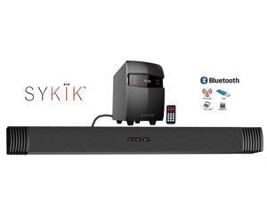 Sykik SBME2SUB Bluetooth Sound Bar with subwoofer, Wireless Remote, FM Radio, RCA Input, USB, SD Ports and bass Control Sykik SBME2SUB Bluetooth Sound Bar with subwoofer, Wireless Remote, FM Radio, RCA Input, USB, SD Ports and bass Control