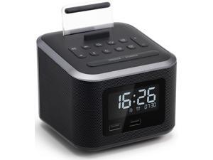 Alarm Clock Radio,Wireless Bluetooth Speaker,Digital Alarm Clock USB Charger for Bedroom with FM Radio/USB Charging Port/AUX-in and Cell Phone Stand/Snooze/Dimmer/Battery Backup (Black) Alarm Clock Radio,Wireless Bluetooth Speaker,Digital Alarm Clock USB Charger for Bedroom with FM Radio/USB Charging Port/AUX-in and Cell Phone Stand/Snooze/Dimmer/Battery Backup (Black)
