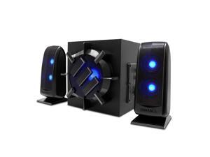 ENHANCE Computer Speakers with Subwoofer, 2.1 Powered Sound System, Blue LED Satellite Speakers, 60 Inch Wired Connection, Volume and Bass Control, Compatible with Gaming PC, Desktop, Laptop ENHANCE Computer Speakers with Subwoofer, 2.1 Powered Sound System, Blue LED Satellite Speakers, 60 Inch Wired Connection, Volume and Bass Control, Compatible with Gaming PC, Desktop, Laptop