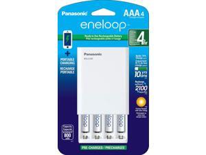 Panasonic K-KJ87M3A4BA Individual Battery Charger with Portable Charging Technology and 4AAA Eneloop Rechargeable Batteries, White Panasonic K-KJ87M3A4BA Individual Battery Charger with Portable Charging Technology and 4AAA Eneloop Rechargeable Batteries, White