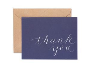 American Greetings Thank You Cards, Navy Blue with Brown Kraft-Style Envelopes (50-Count) - 5672239