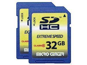 Micro Center 32GB Class 10 SDHC Flash Memory Card SD Card (2 Pack)