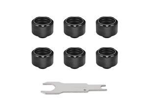 Thermaltake Pacific Black 4 Build-in O-Rings C-Pro G1/4 PETG 16mm OD Compression Fitting 6 Pack CL-W214-CU00BL-B Thermaltake Pacific Black 4 Build-in O-Rings C-Pro G1/4 PETG 16mm OD Compression Fitting 6 Pack CL-W214-CU00BL-B