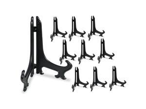 BANBERRY DESIGNS Black Plastic Easels Plate Stand Folding Display Holder - 9" H - Pack of 10 Pieces