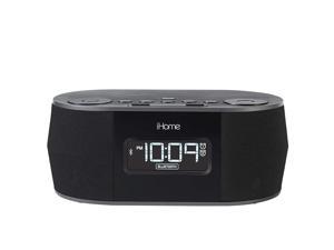 iHome Wireless Bluetooth Stereo, Dual FM Alarm Clock Radio, USB Charging, Alarm Clock For Bedrooms, Alarm Clock, Voice Echo Cancellation, Twin Speakers, Hi-Quality Sound, Battery Backup, Display, Blac