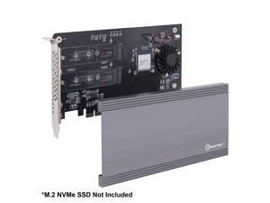 Syba I/O Crest SI-PEX40129 Dual M.2 NVMe Ports to PCIe 3.0 x16 Bifurcation Riser Controller - Support Non-Bifurcation Motherboard