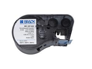 Brady MC-187-342 Polyolefin B-342 Black on White Label Maker Cartridge, 7 Width x 21/64" Height, For BMP51/BMP53 Printers