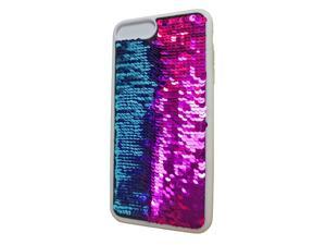 54th & Madson Limited Edition Designer Cell Phone Protective Case Made for Apple iPhone 8+ Plus, Purple and Light Blue Sequin Do