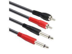 RCA to 1/4 Cables, Ancable 6-Feet Dual 6.35mm TS Male to RCA Male Mixer Audio Cable for Microphone, Mixer, Audio, Amplifier, and Camera, etc RCA to 1/4 Cables, Ancable 6-Feet Dual 6.35mm TS Male to RCA Male Mixer Audio Cable for Microphone, Mixer, Audio, Amplifier, and Camera, etc