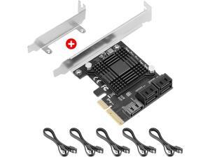 Electop PCIe SATA Card,SATA III 6 Gbps Controller Expansion Controller, JMB585/SATA 3.0 Non-Raid,Support 5 Ports with 5 SATA Cables, Standard & Low Profile Bracket for Desktop PC Electop PCIe SATA Card,SATA III 6 Gbps Controller Expansion Controller, JMB585/SATA 3.0 Non-Raid,Support 5 Ports with 5 SATA Cables, Standard & Low Profile Bracket for Desktop PC