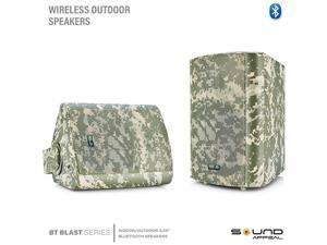 Outdoor Wireless Speakers, 5.25" Bluetooth Weatherproof Speakers for Deck Patio Backyard, Pair (Camouflage)
