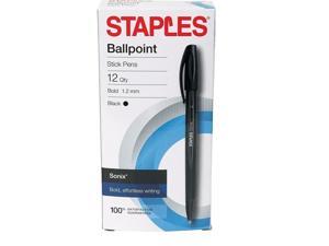 Staples SONIX PEN BP STICK 12PK BLK 50376 Staples SONIX PEN BP STICK 12PK BLK 50376