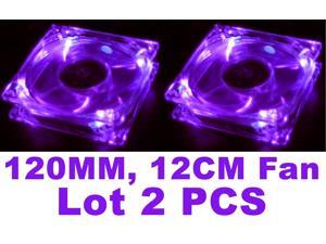 Lots 2 Purple Quad 4-LED Light Neon Clear 120mm PC Computer Case Cooling Fan Mod Lots 2 Purple Quad 4-LED Light Neon Clear 120mm PC Computer Case Cooling Fan Mod