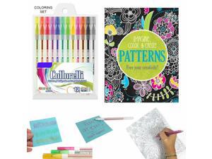 13 Pc Coloring Book Set Glitter Gel Pens Stress Relieving Mandala Drawing Adult 13 Pc Coloring Book Set Glitter Gel Pens Stress Relieving Mandala Drawing Adult
