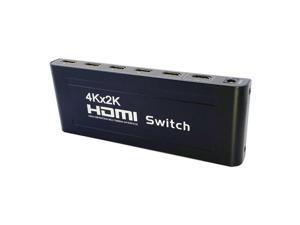 HDMI Switch 4K 1080P HDTV 5 In 1 Out Aluminum with Remote Control Power 5 Port HDMI Switch 4K 1080P HDTV 5 In 1 Out Aluminum with Remote Control Power 5 Port
