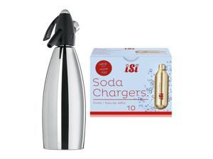 iSi Stainless Steel Soda Siphon (1 Liter) with CO2 Soda Siphon Chargers Bundle iSi Stainless Steel Soda Siphon (1 Liter) with CO2 Soda Siphon Chargers Bundle