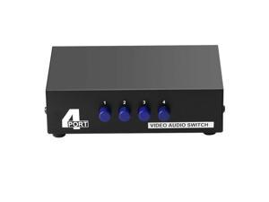 Av Switch Box Composite Selector 4 Port Rca Audio Video 4 In 1 Out To Tv