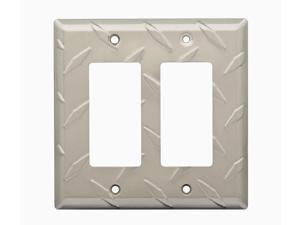 Brainerd W32848-SN Diamond Plate Double GFCI Cover Plate Satin Nickel Brainerd W32848-SN Diamond Plate Double GFCI Cover Plate Satin Nickel