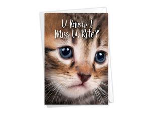 NobleWorks, Miss U Kitties - Cute Miss You Card with Envelope - Goodbye, Thinking of You Notecard - Adorable Pet Cat C3365BMYG NobleWorks, Miss U Kitties - Cute Miss You Card with Envelope - Goodbye, Thinking of You Notecard - Adorable Pet Cat C3365BMYG