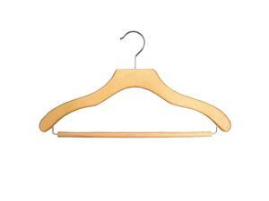 NAHANCO 200721NHU Wooden Suit Hangers -"Contemporary Series" - 17" Natural Finish - Home Use (Pack of 50) NAHANCO 200721NHU Wooden Suit Hangers -"Contemporary Series" - 17" Natural Finish - Home Use (Pack of 50)