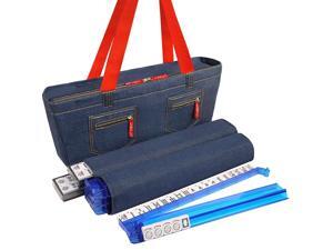 New! - American Mah Jongg Set by Linda Li - 166 Premium White Tiles, 4 All-in-One Rack/Pushers, Denim Blue Soft Bag - Stylish Full Size Complete Mahjong Set New! - American Mah Jongg Set by Linda Li - 166 Premium White Tiles, 4 All-in-One Rack/Pushers, Denim Blue Soft Bag - Stylish Full Size Complete Mahjong Set