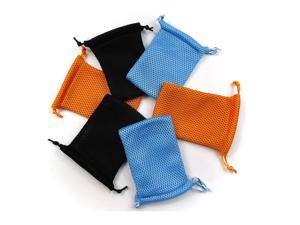 ALL in ONE 6pcs Nylon Mesh Drawstring Bag Pouches for Mini Stuff Cellphone Mp3 8x13cm (3x5 Inch) (Black+Orange+Blue) ALL in ONE 6pcs Nylon Mesh Drawstring Bag Pouches for Mini Stuff Cellphone Mp3 8x13cm (3x5 Inch) (Black+Orange+Blue)