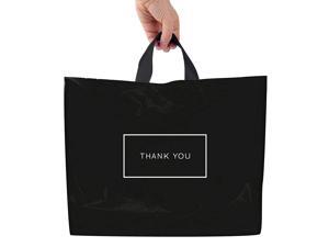 Thank You Bags for Business Black Plastic Bags 50 Pack 12" x 15" with Soft Loop Handle Thank You Shopping Bags for Boutique Thank You Bags for Business Black Plastic Bags 50 Pack 12" x 15" with Soft Loop Handle Thank You Shopping Bags for Boutique