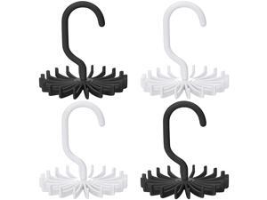 SENHAI Twirl Tie Rack, 4 Pack Anti-Slip Belt Tie Hanger Accessory Rack Organizer for Closet - White, Black SENHAI Twirl Tie Rack, 4 Pack Anti-Slip Belt Tie Hanger Accessory Rack Organizer for Closet - White, Black