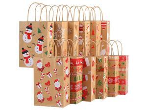 CCINEE Christmas Kraft Gift Bags,Xmas Assorted Paper Bags Bulk with Handles for Party Supplies,Pack of 24 CCINEE Christmas Kraft Gift Bags,Xmas Assorted Paper Bags Bulk with Handles for Party Supplies,Pack of 24