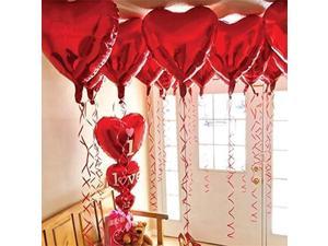 12 + 1 Red Heart Shaped Balloons - 1 I Love U Balloon - Helium Supported - Love Balloons - Valentines Day Decorations and Gift Idea for Him or Her, Anniversary Red Heart Balloons, Helium Supported