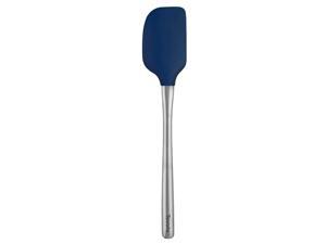Angled Turner Head Kitchen Tool With Flat Back & Curved Front for Scooping & Scraping Charcoal Tovolo Flex-Core All-Silicone Long-Handled Jar Scraper Spatula 
