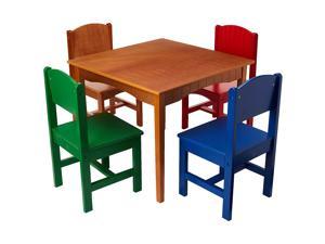 Pastel Nantucket Table & 4 Chair Set Pastel & KidKraft Nantucket Wooden Storage Bench with Three Bins & Wainscoting Detail 