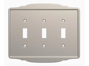 Brainerd 812374 Macedon Satin Nickel Triple Switch Wall Plate Cover Brainerd 812374 Macedon Satin Nickel Triple Switch Wall Plate Cover