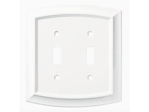 Brainerd W36435-PW Pure White Arched Double Switch Cover Wall Plate Brainerd W36435-PW Pure White Arched Double Switch Cover Wall Plate